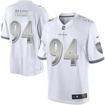 Nike Isaiah Mack Men's Limited Baltimore Ravens White Platinum Jersey