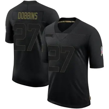 Nike J.K. Dobbins Men's Limited Baltimore Ravens Black 2020 Salute To Service Jersey