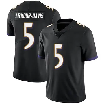 Nike Jalyn Armour-Davis Men's Limited Baltimore Ravens Black Alternate Vapor Untouchable Jersey