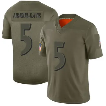 Nike Jalyn Armour-Davis Men's Limited Baltimore Ravens Camo 2019 Salute to Service Jersey