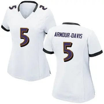 Nike Jalyn Armour-Davis Women's Game Baltimore Ravens White Jersey