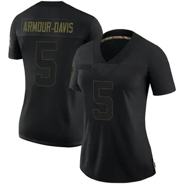 Nike Jalyn Armour-Davis Women's Limited Baltimore Ravens Black 2020 Salute To Service Jersey