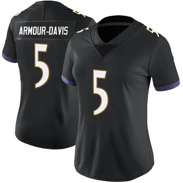 Nike Jalyn Armour-Davis Women's Limited Baltimore Ravens Black Alternate Vapor Untouchable Jersey