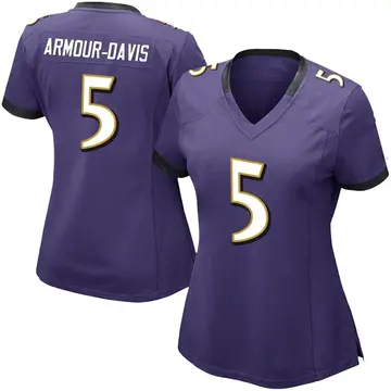 Nike Jalyn Armour-Davis Women's Limited Baltimore Ravens Purple Team Color Vapor Untouchable Jersey