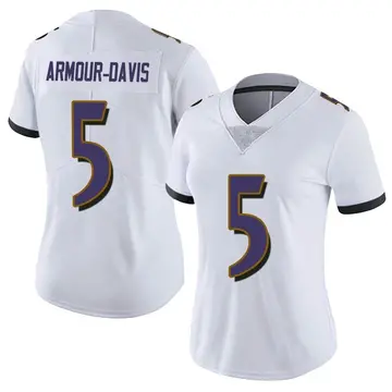 Nike Jalyn Armour-Davis Women's Limited Baltimore Ravens White Vapor Untouchable Jersey