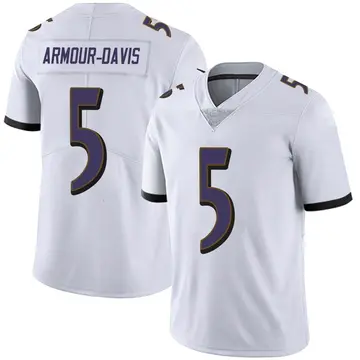 Nike Jalyn Armour-Davis Youth Limited Baltimore Ravens White Vapor Untouchable Jersey