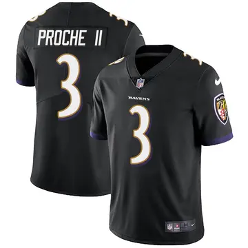 Nike James Proche II Men's Limited Baltimore Ravens Black Alternate Vapor Untouchable Jersey