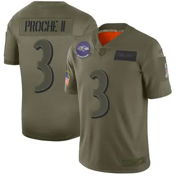 Nike James Proche II Men's Limited Baltimore Ravens Camo 2019 Salute to Service Jersey