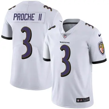Nike James Proche II Youth Limited Baltimore Ravens White Vapor Untouchable Jersey