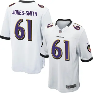 Nike Jaryd Jones-Smith Youth Game Baltimore Ravens White Jersey