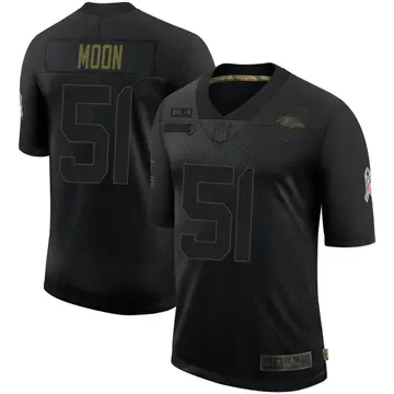 Nike Jeremiah Moon Men's Limited Baltimore Ravens Black 2020 Salute To Service Jersey