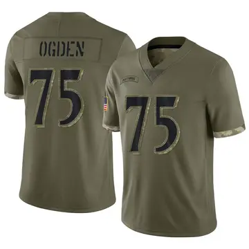 Nike Jonathan Ogden Men's Limited Baltimore Ravens Olive 2022 Salute To Service Jersey