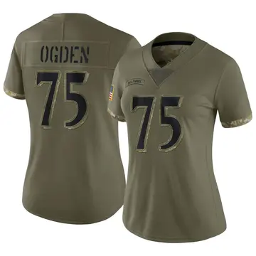 Nike Jonathan Ogden Women's Limited Baltimore Ravens Olive 2022 Salute To Service Jersey
