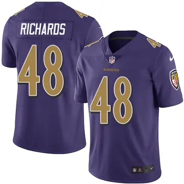 Nike Jordan Richards Men's Limited Baltimore Ravens Purple Team Color Vapor Untouchable Jersey