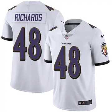 Nike Jordan Richards Men's Limited Baltimore Ravens White Vapor Untouchable Jersey