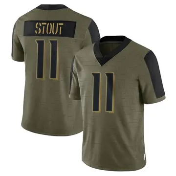 Nike Jordan Stout Youth Limited Baltimore Ravens Olive 2021 Salute To Service Jersey