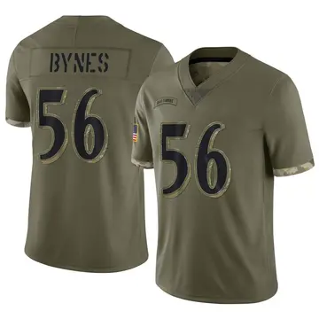Nike Josh Bynes Men's Limited Baltimore Ravens Olive 2022 Salute To Service Jersey