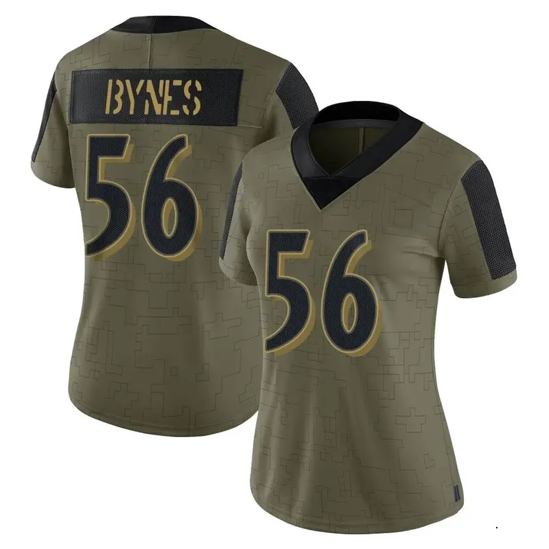 Nike Josh Bynes Women's Limited Baltimore Ravens Olive 2021 Salute To Service Jersey