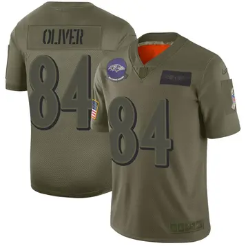Nike Josh Oliver Men's Limited Baltimore Ravens Camo 2019 Salute to Service Jersey