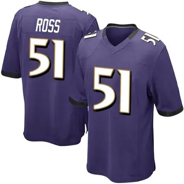 Nike Josh Ross Men's Game Baltimore Ravens Purple Team Color Jersey
