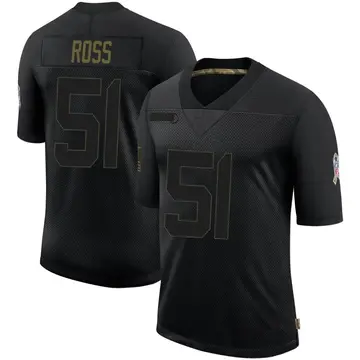 Nike Josh Ross Men's Limited Baltimore Ravens Black 2020 Salute To Service Jersey