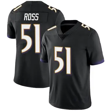 Nike Josh Ross Men's Limited Baltimore Ravens Black Alternate Vapor Untouchable Jersey