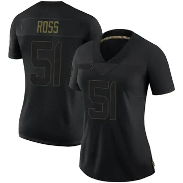 Nike Josh Ross Women's Limited Baltimore Ravens Black 2020 Salute To Service Jersey