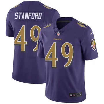Nike Julian Stanford Men's Limited Baltimore Ravens Purple Color Rush Vapor Untouchable Jersey