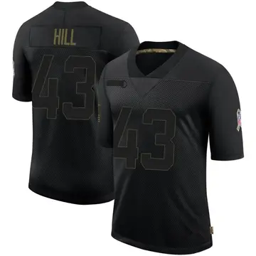 Nike Justice Hill Men's Limited Baltimore Ravens Black 2020 Salute To Service Jersey