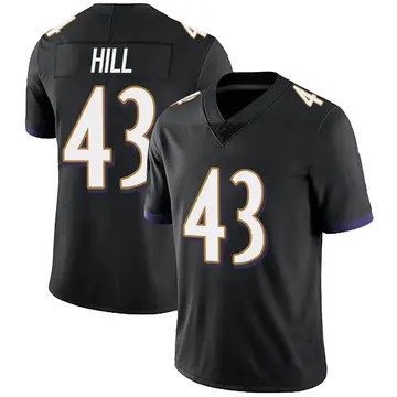Nike Justice Hill Men's Limited Baltimore Ravens Black Alternate Vapor Untouchable Jersey