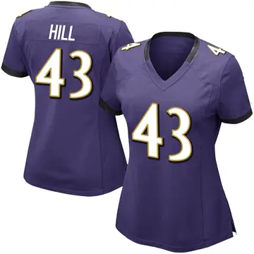 Nike Justice Hill Women's Limited Baltimore Ravens Purple Team Color Vapor Untouchable Jersey