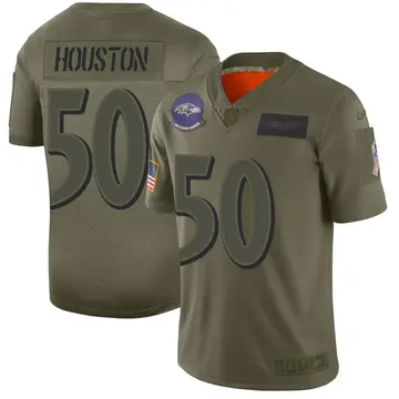Nike Justin Houston Men's Limited Baltimore Ravens Camo 2019 Salute to Service Jersey