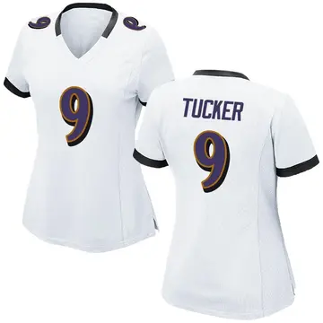 Nike Justin Tucker Women's Game Baltimore Ravens White Jersey