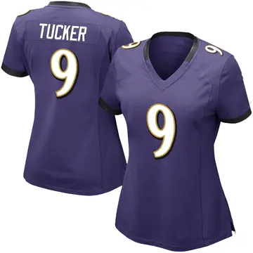 Nike Justin Tucker Women's Limited Baltimore Ravens Purple Team Color Vapor Untouchable Jersey