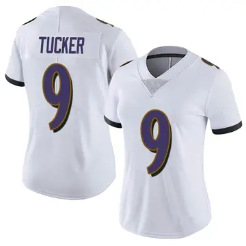 Nike Justin Tucker Women's Limited Baltimore Ravens White Vapor Untouchable Jersey