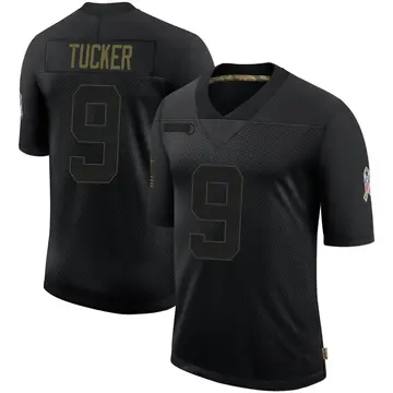 Nike Justin Tucker Youth Limited Baltimore Ravens Black 2020 Salute To Service Jersey