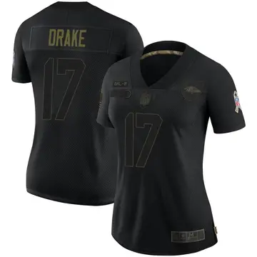 Nike Kenyan Drake Women's Limited Baltimore Ravens Black 2020 Salute To Service Jersey