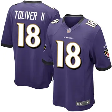 Nike Kevin Toliver II Men's Game Baltimore Ravens Purple Team Color Jersey
