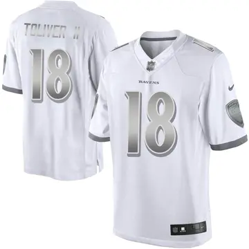 Nike Kevin Toliver II Men's Limited Baltimore Ravens White Platinum Jersey