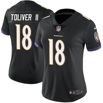 Nike Kevin Toliver II Women's Limited Baltimore Ravens Black Alternate Vapor Untouchable Jersey