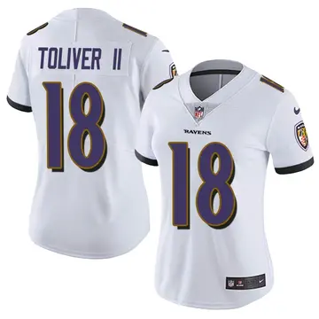 Nike Kevin Toliver II Women's Limited Baltimore Ravens White Vapor Untouchable Jersey