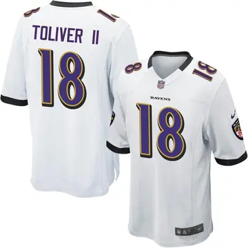 Nike Kevin Toliver II Youth Game Baltimore Ravens White Jersey