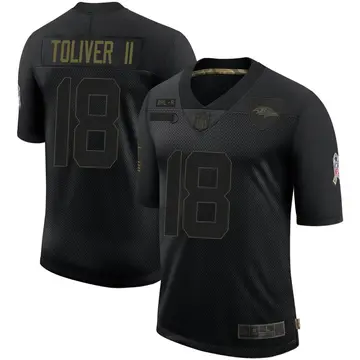 Nike Kevin Toliver II Youth Limited Baltimore Ravens Black 2020 Salute To Service Jersey