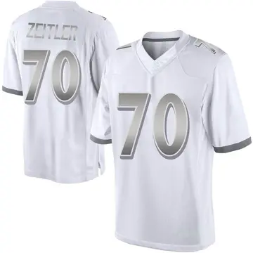 Nike Kevin Zeitler Men's Limited Baltimore Ravens White Platinum Jersey