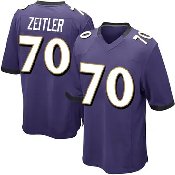 Nike Kevin Zeitler Youth Game Baltimore Ravens Purple Team Color Jersey