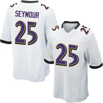 Nike Kevon Seymour Men's Game Baltimore Ravens White Jersey