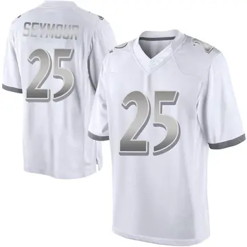 Nike Kevon Seymour Men's Limited Baltimore Ravens White Platinum Jersey