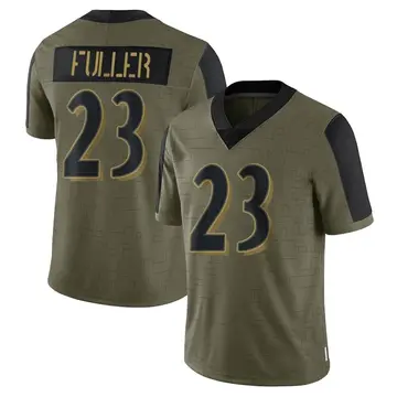 Nike Kyle Fuller Men's Limited Baltimore Ravens Olive 2021 Salute To Service Jersey