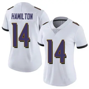 Nike Kyle Hamilton Women's Limited Baltimore Ravens White Vapor Untouchable Jersey
