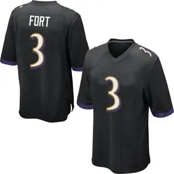 Nike L.J. Fort Men's Game Baltimore Ravens Black Jersey